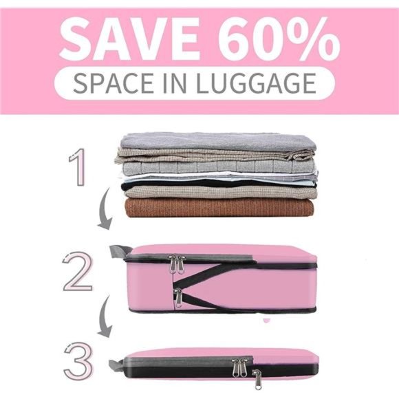 4Pack Compression Packing Cubes Travel Accessories Expandable Packing Organizers - Picture 4 of 6